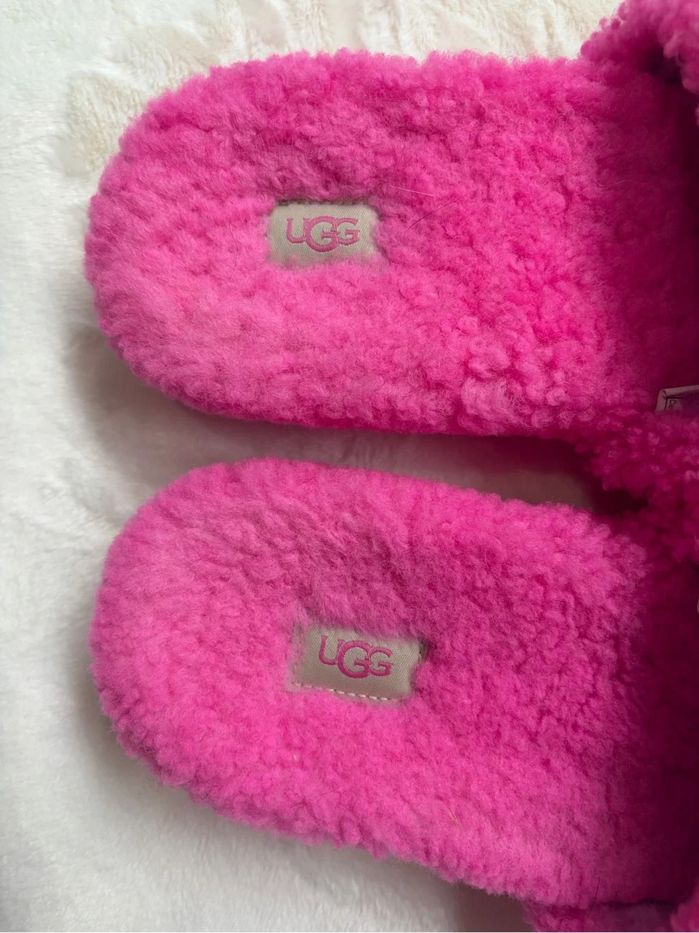 UGG Women's Sherpa Slide Slippers - Bright Pink - Picture 7 of 8